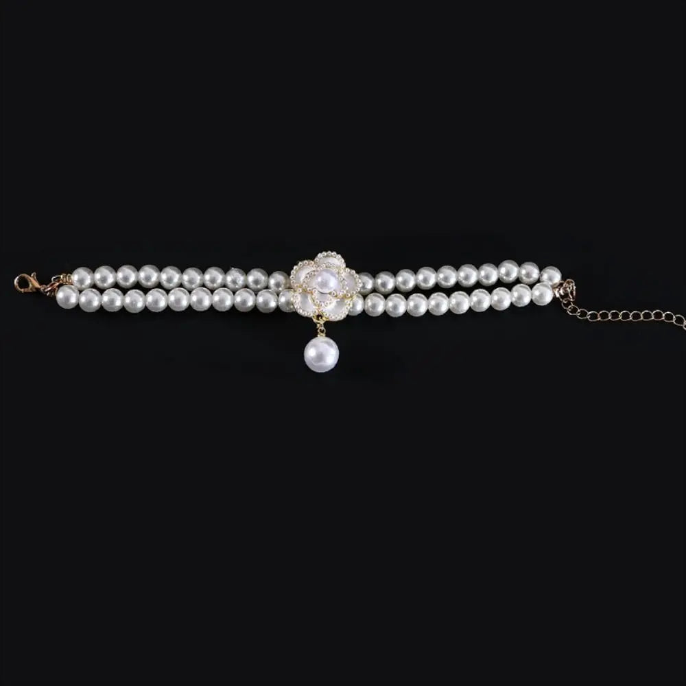 Double Layer Pearl Pet Necklace – Adjustable Cat & Puppy