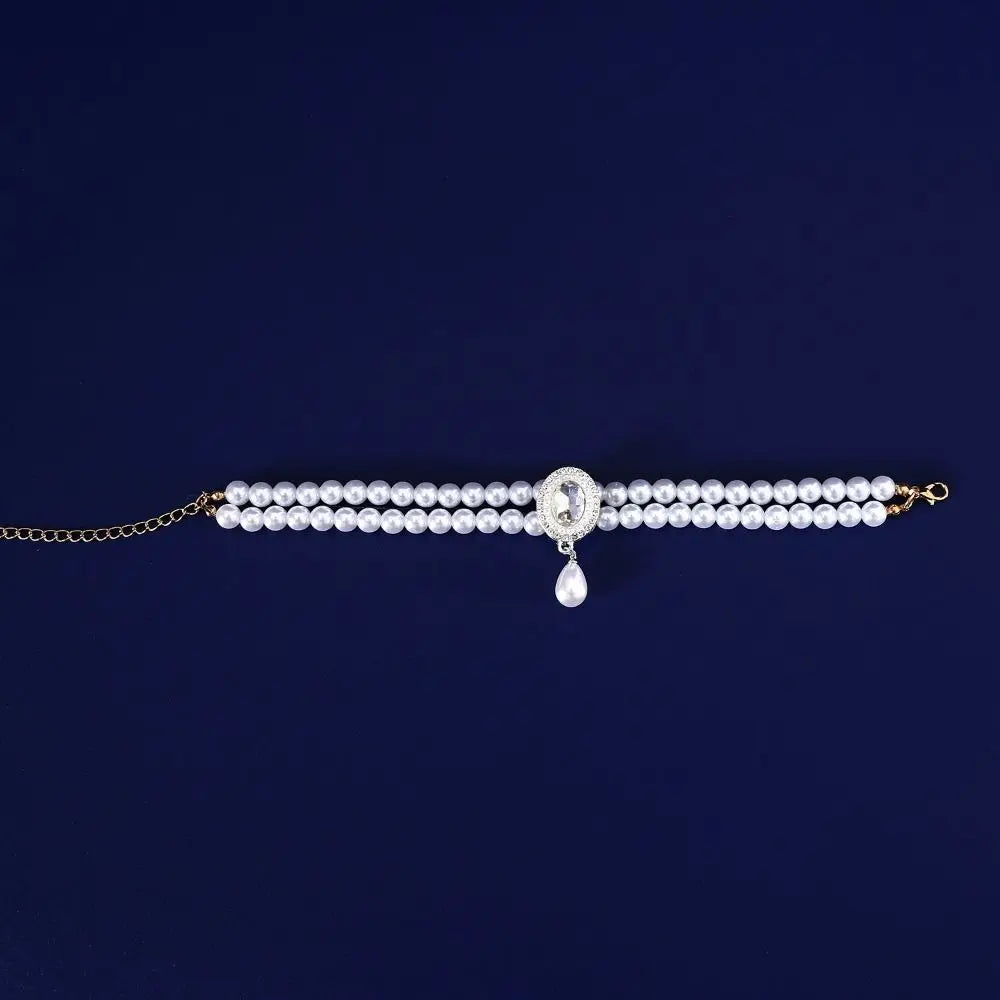 Double Layer Pearl Pet Necklace – Adjustable Cat & Puppy