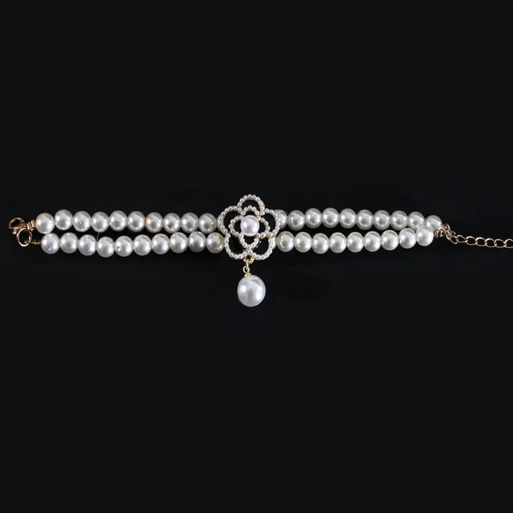 Double Layer Pearl Pet Necklace – Adjustable Cat & Puppy
