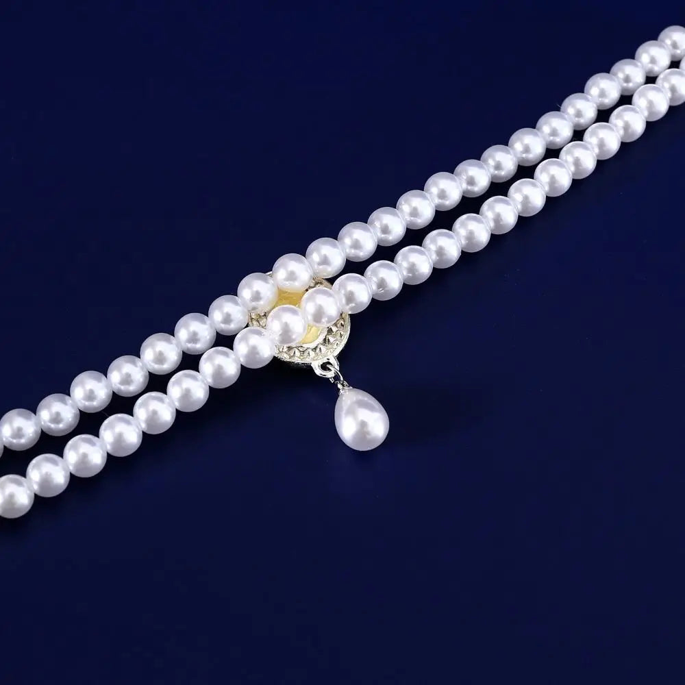 Double Layer Pearl Pet Necklace – Adjustable Cat & Puppy
