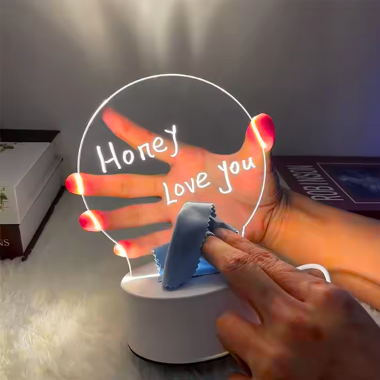 3D Wooden LED Night Light Base – USB Rechargeable