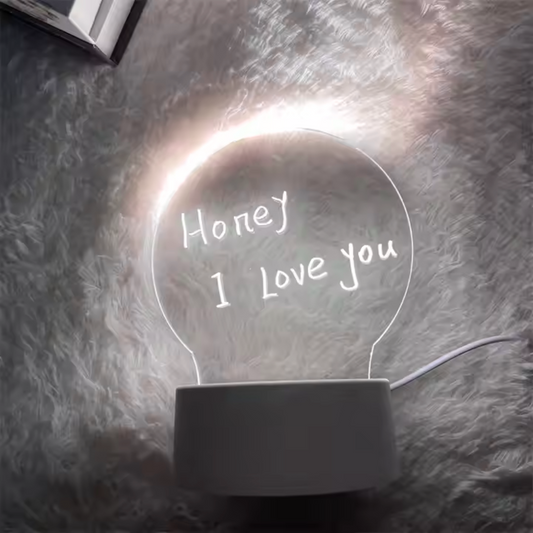 3D Wooden LED Night Light Base – USB Rechargeable