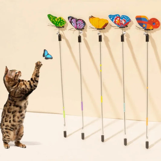 Cat Toy Butterfly Toys for Cats Stick Retractable